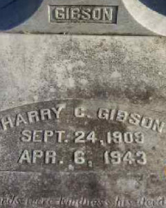 Headstone of Harry C. Gibson