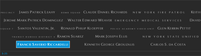 Panel S-25, South Pool, National September 11 Memorial