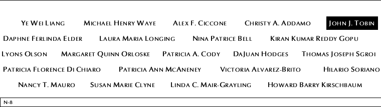 Panel N-8, North Pool, National September 11 Memorial