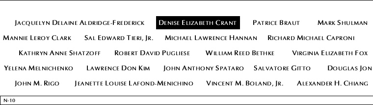 Panel N-10, North Pool, National September 11 Memorial