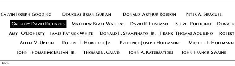 Panel N-39, North Pool, National September 11 Memorial