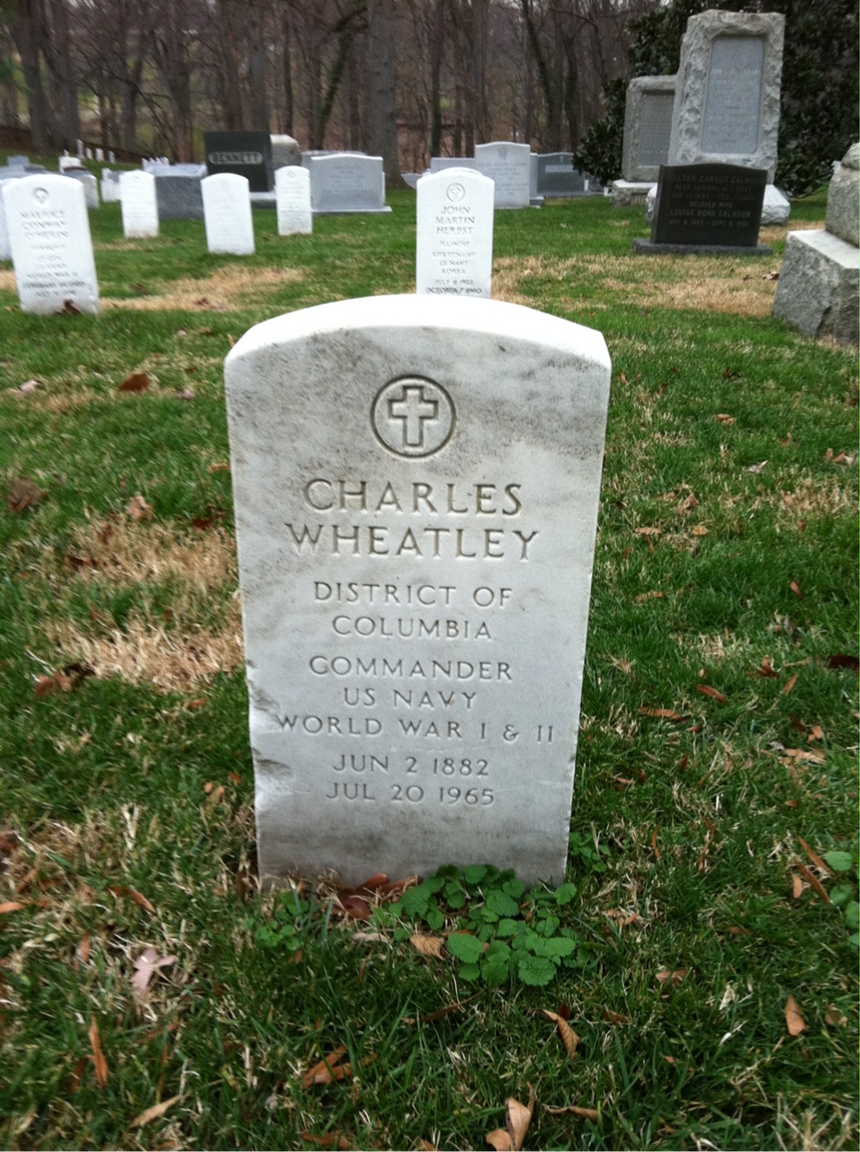 Headstone shared by 2 interments, including Charles Wheatley