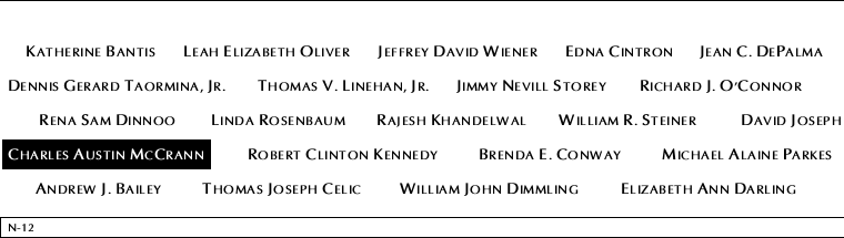 Panel N-12, North Pool, National September 11 Memorial