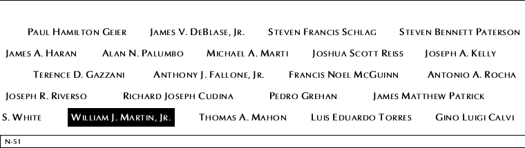 Panel N-51, North Pool, National September 11 Memorial