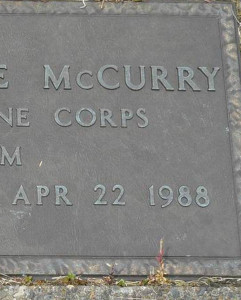 Headstone of Aubrey Eugene McCurry