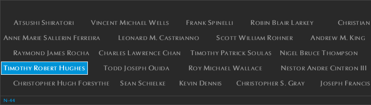 Panel N-44, North Pool, National September 11 Memorial