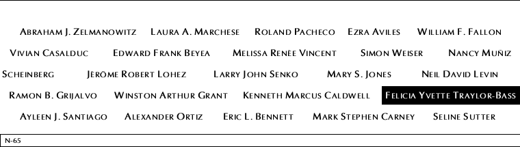 Panel N-65, North Pool, National September 11 Memorial