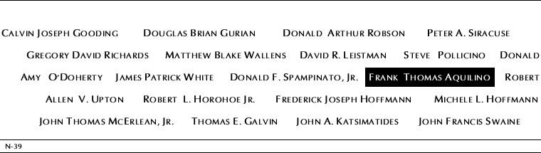 Panel N-39, North Pool, National September 11 Memorial