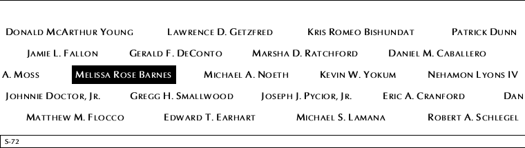 Panel S-72, South Pool, National September 11 Memorial