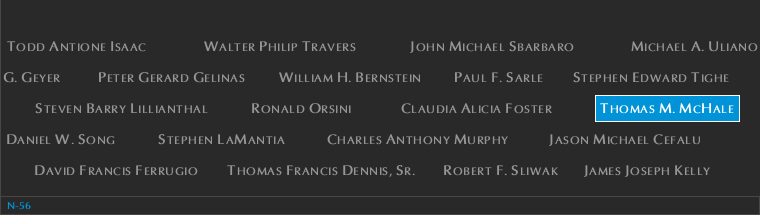 Panel N-56, North Pool, National September 11 Memorial