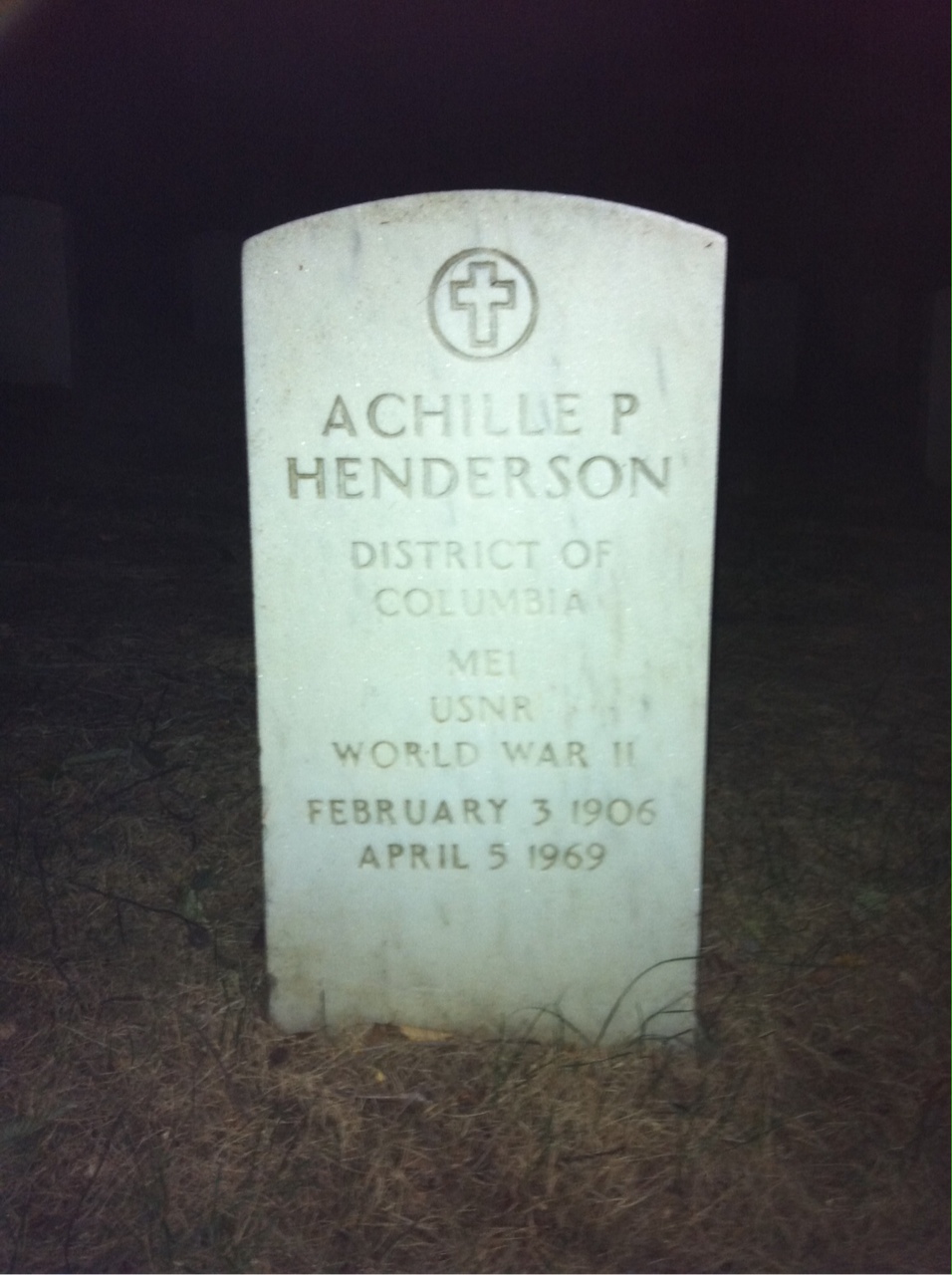 Headstone of Achille P Henderson