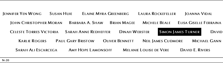 Panel N-20, North Pool, National September 11 Memorial