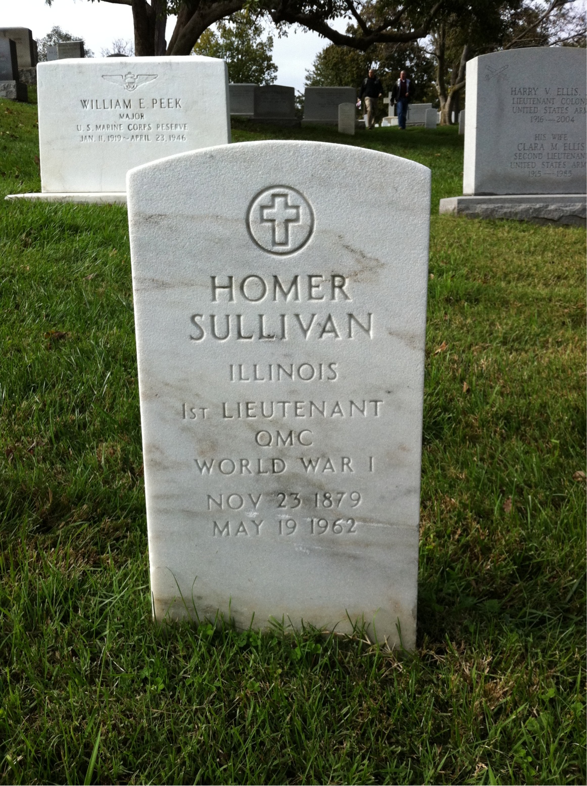 Headstone shared by 2 interments, including Homer Sullivan