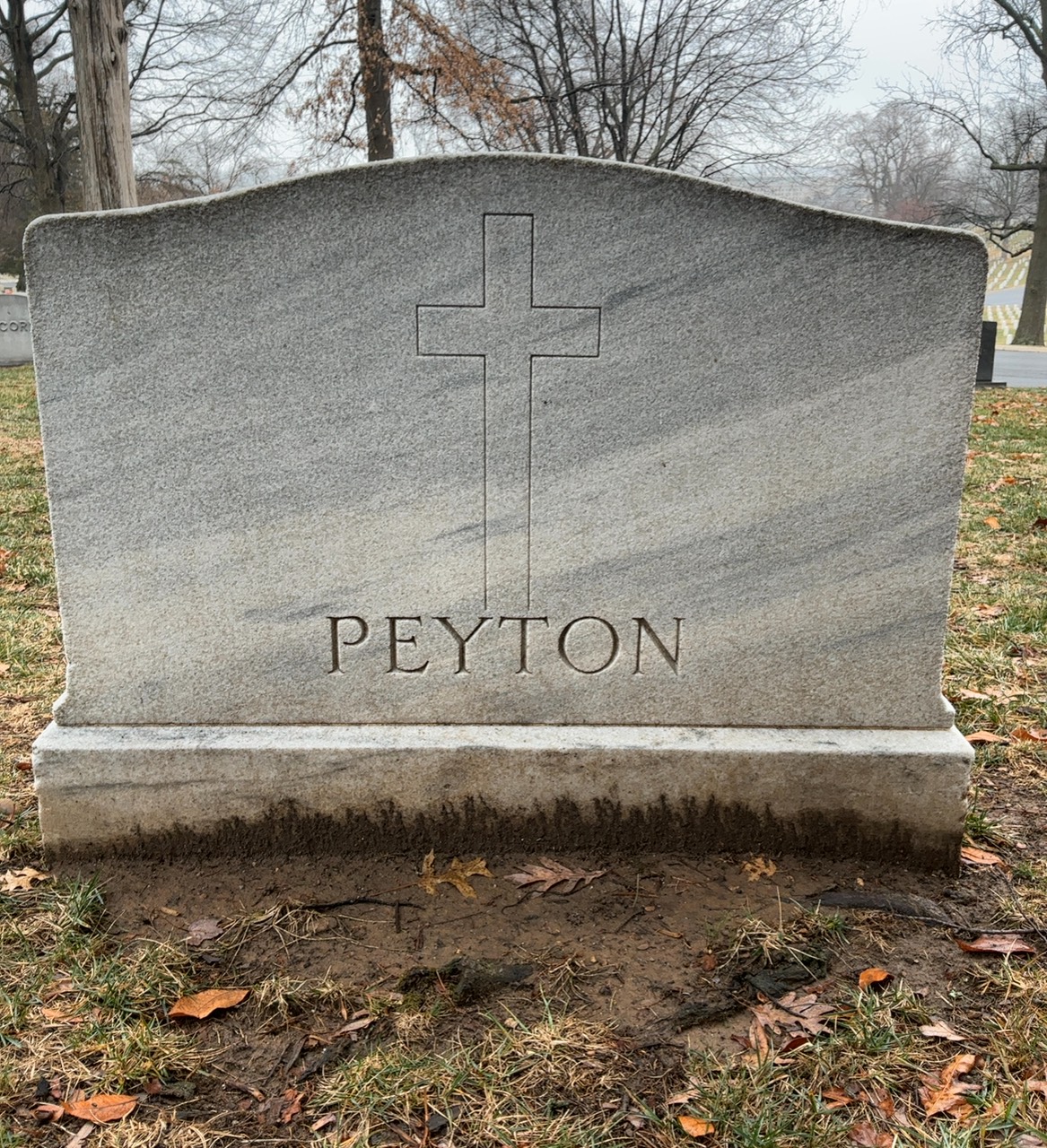 Headstone shared by 2 interments, including Philip Barbour Peyton Jr.
