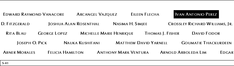 Panel S-41, South Pool, National September 11 Memorial