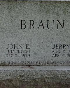 Headstone of John E. Braun