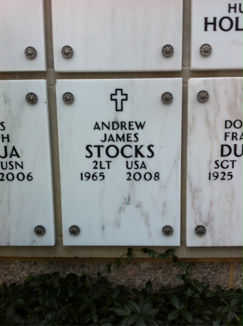 Headstone of Andrew James Stocks