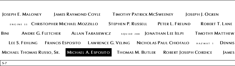 Panel S-7, South Pool, National September 11 Memorial