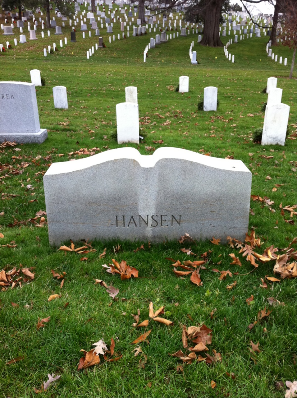 Headstone shared by 2 interments, including George R Hansen