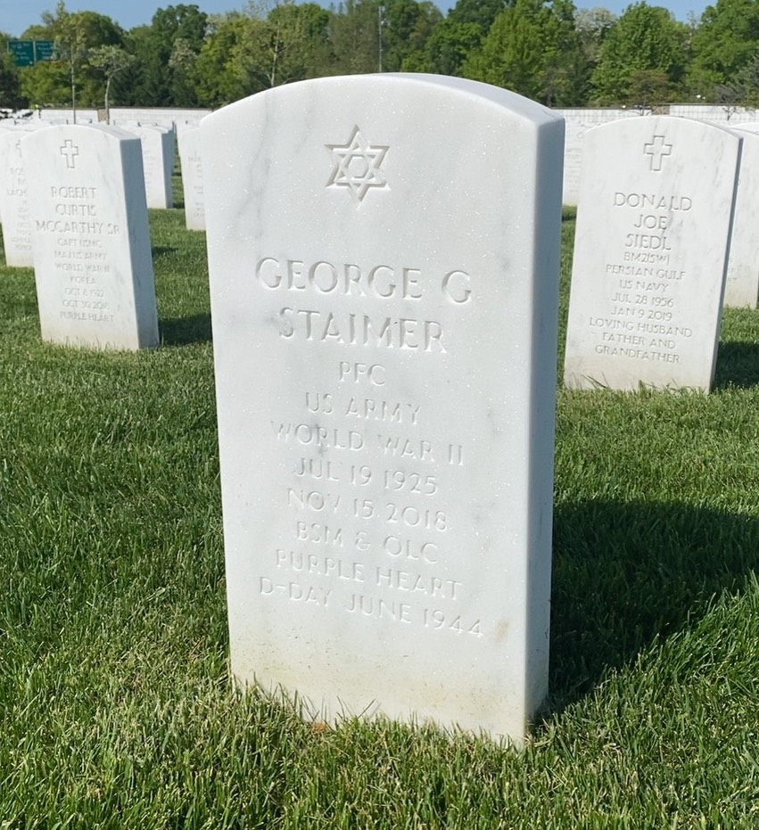 Headstone shared by 2 interments, including George G Staimer