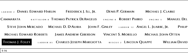 Panel S-16, South Pool, National September 11 Memorial