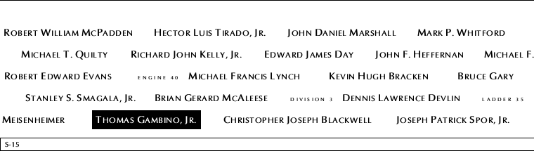 Panel S-15, South Pool, National September 11 Memorial