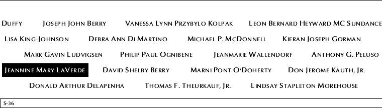 Panel S-36, South Pool, National September 11 Memorial