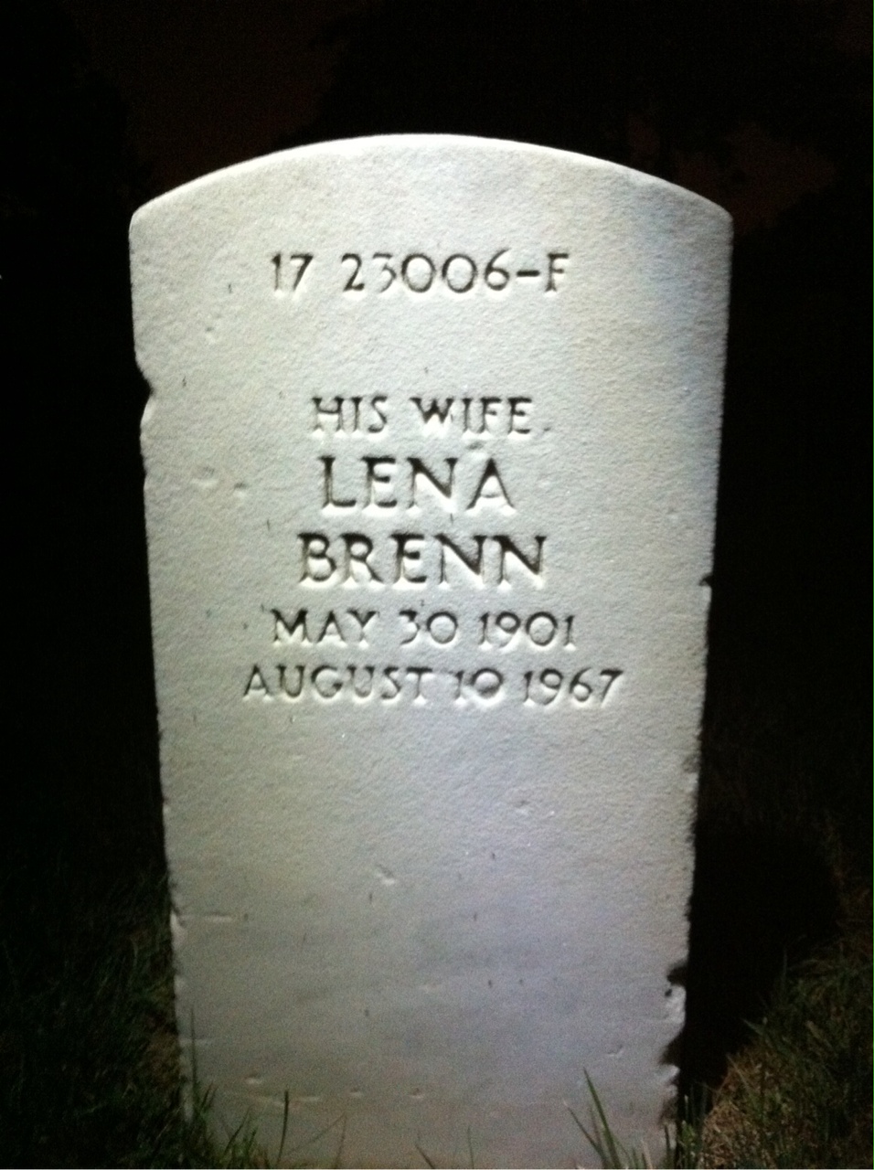 Headstone shared by 2 interments, including Lena B Kalstrom