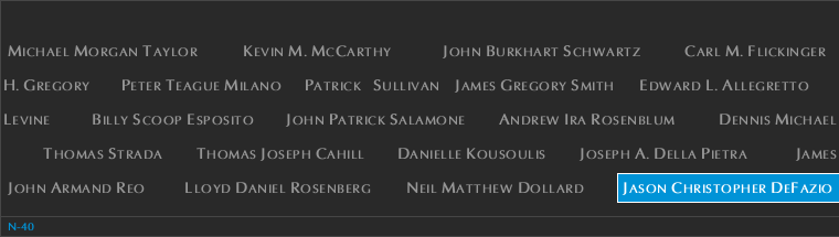 Panel N-40, North Pool, National September 11 Memorial
