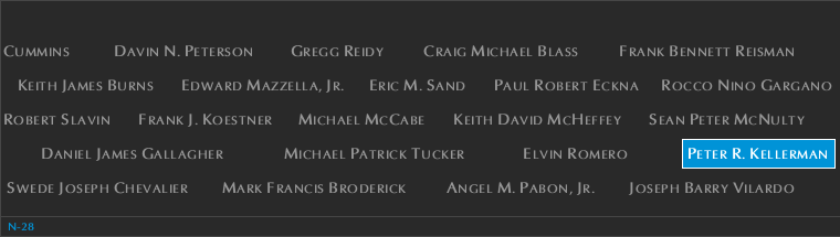 Panel N-28, North Pool, National September 11 Memorial