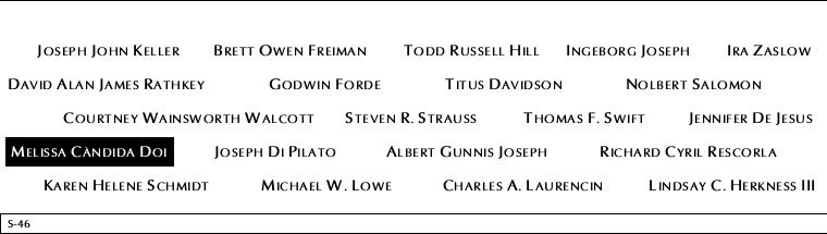 Panel S-46, South Pool, National September 11 Memorial