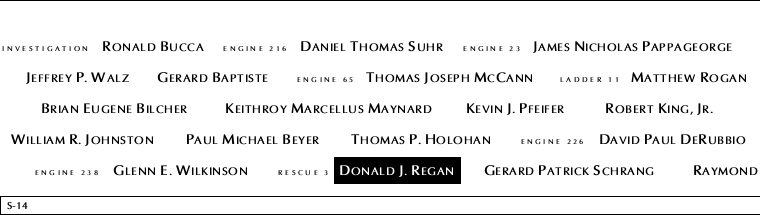 Panel S-14, South Pool, National September 11 Memorial