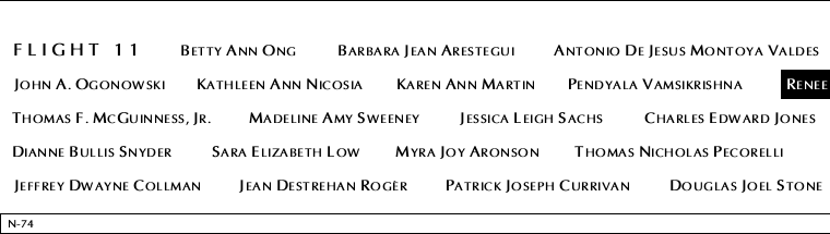 Panel N-74, North Pool, National September 11 Memorial