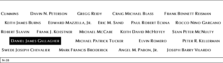 Panel N-28, North Pool, National September 11 Memorial