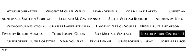 Panel N-44, North Pool, National September 11 Memorial