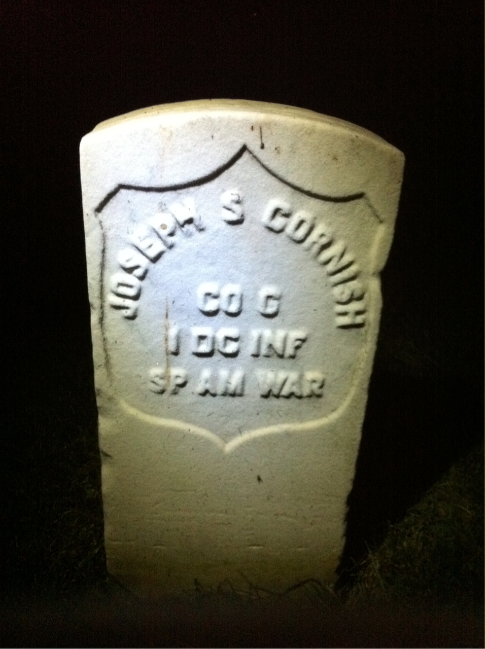 Headstone of Joseph S Cornish