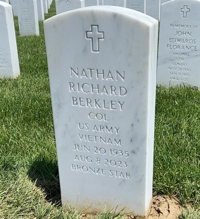 Headstone of Nathan Richard Berkley