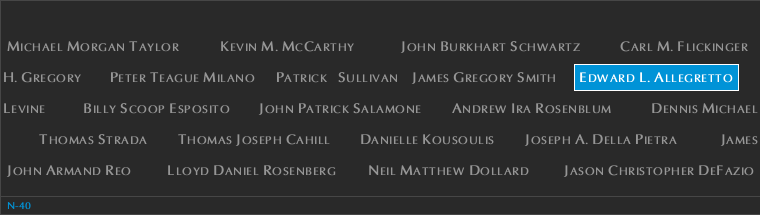 Panel N-40, North Pool, National September 11 Memorial