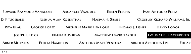 Panel S-41, South Pool, National September 11 Memorial