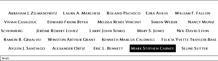 Panel N-65, North Pool, National September 11 Memorial