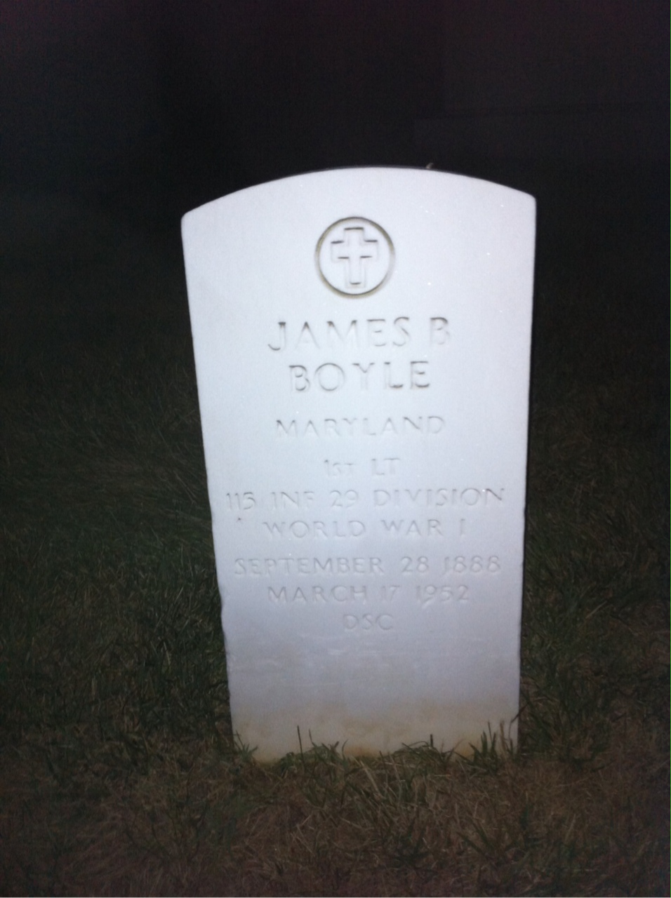 Headstone of James B Boyle