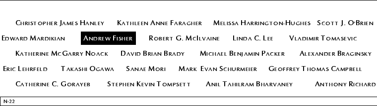Panel N-22, North Pool, National September 11 Memorial