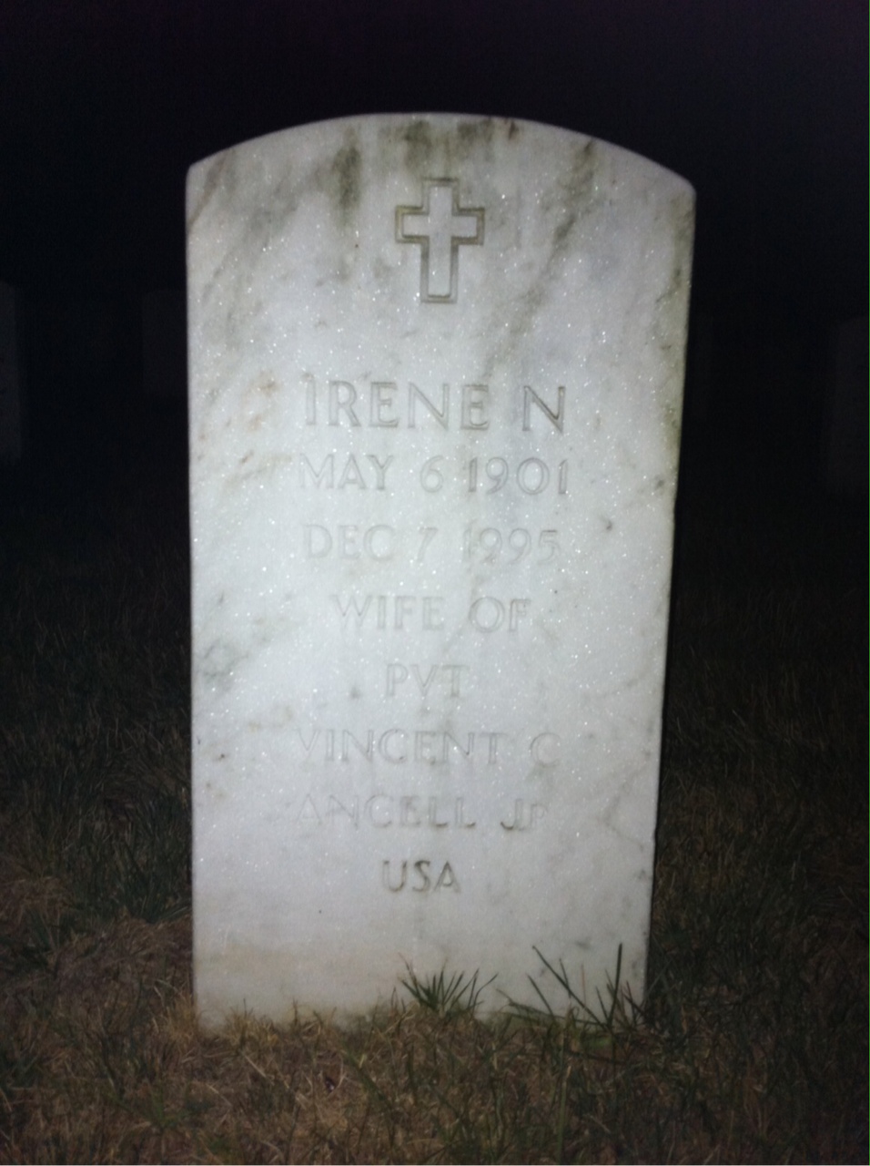 Headstone of Irene N Ancell
