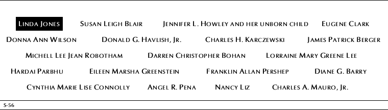 Panel S-56, South Pool, National September 11 Memorial