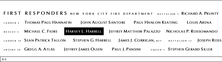 Panel S-5, South Pool, National September 11 Memorial