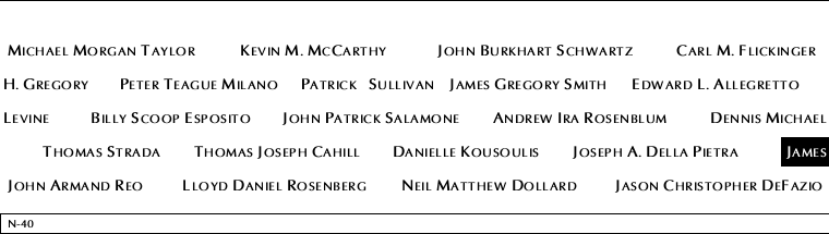 Panel N-40, North Pool, National September 11 Memorial