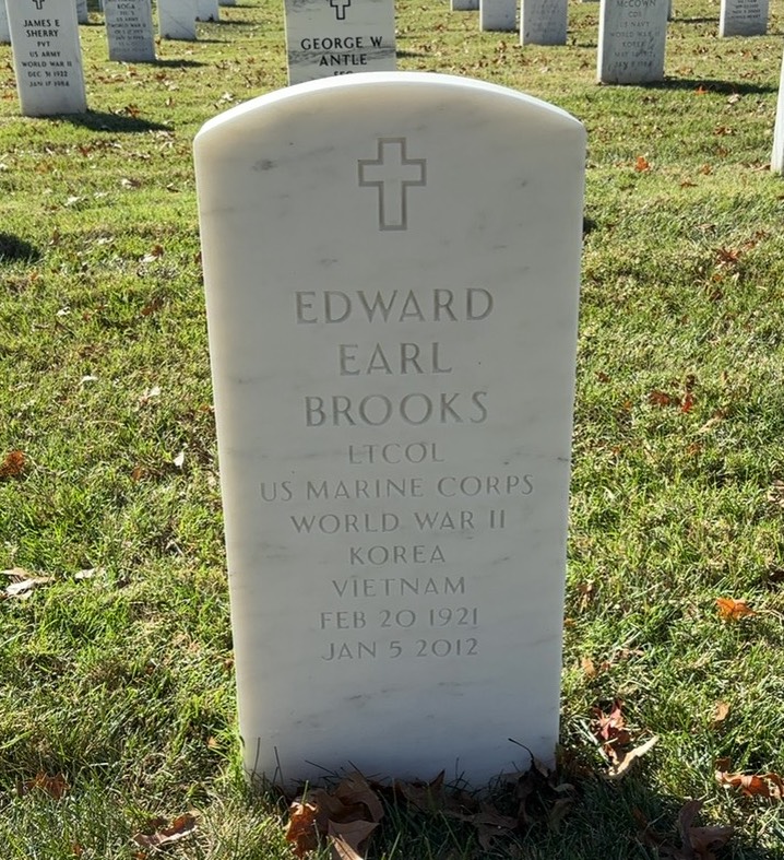 Headstone shared by 3 interments, including Edward Earl Brooks