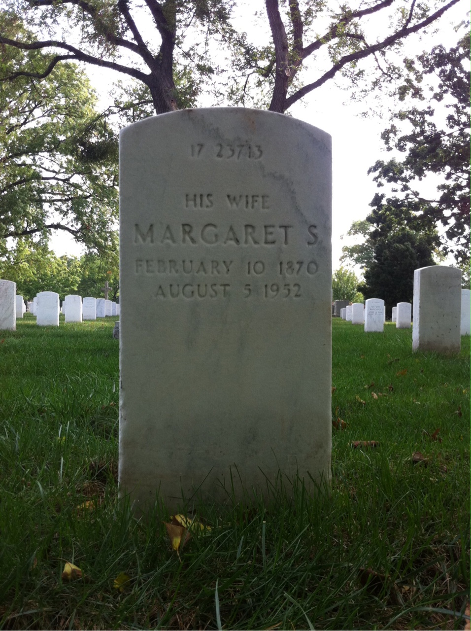 Headstone of Margaret S Smith