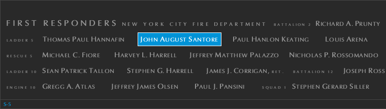 Panel S-5, South Pool, National September 11 Memorial