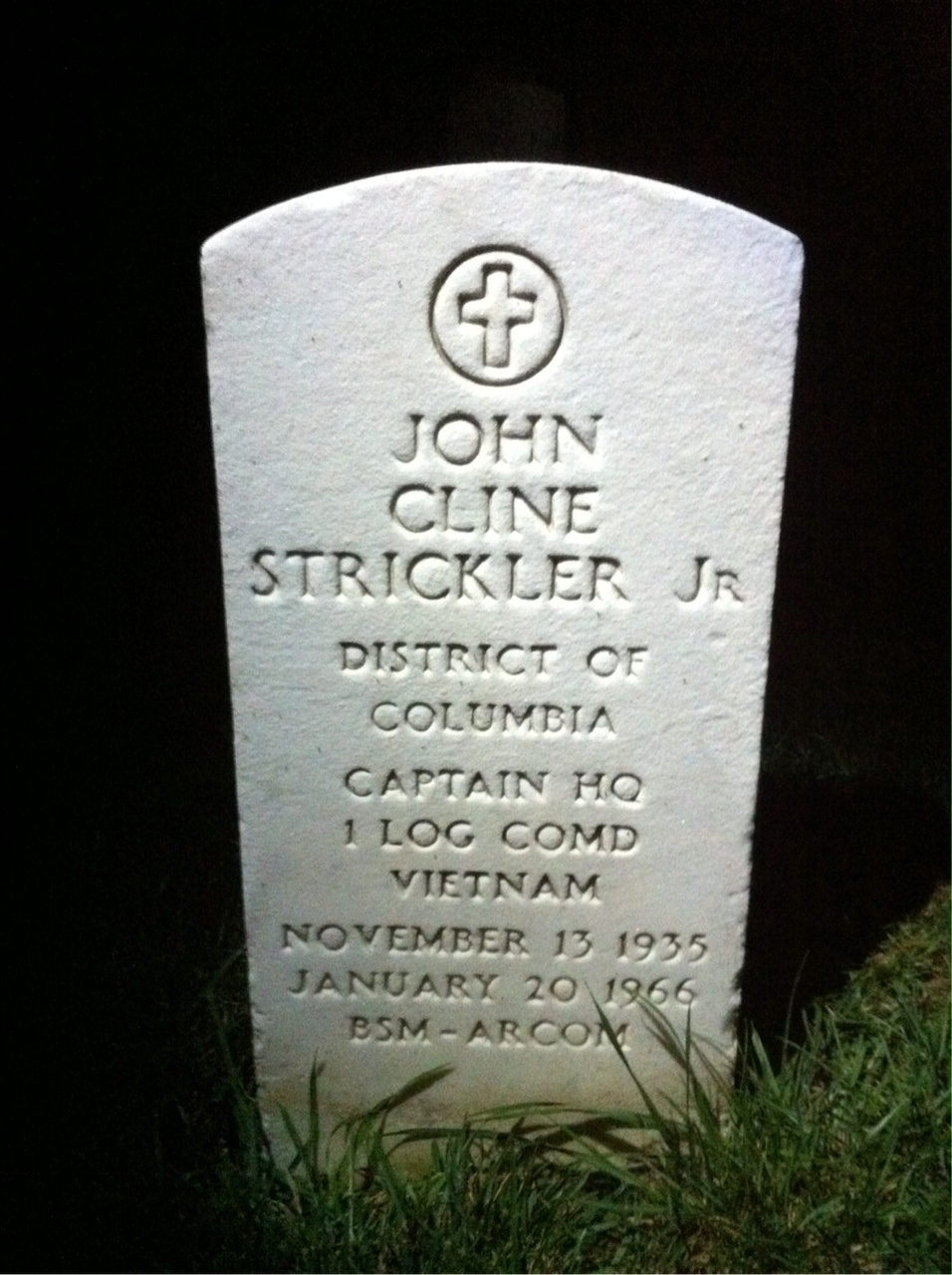 Headstone of John Cline Strickler Jr.